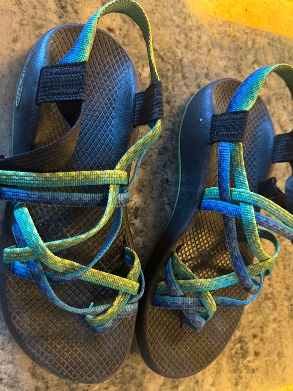 Chaco Strappy Sandals in Blue and Green